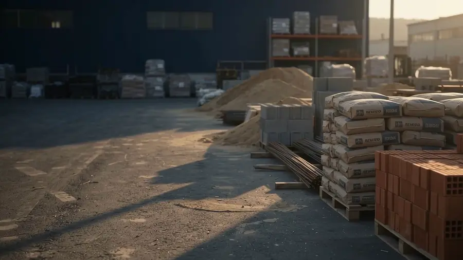 Building materials yard (illustration)
